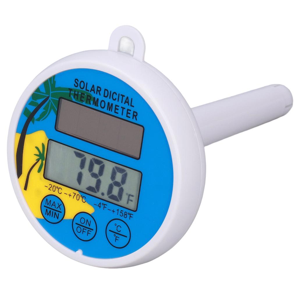 Solar Thermometer Minimum Maximum Water Temperature Display Digital Thermometer for Swimming Spa