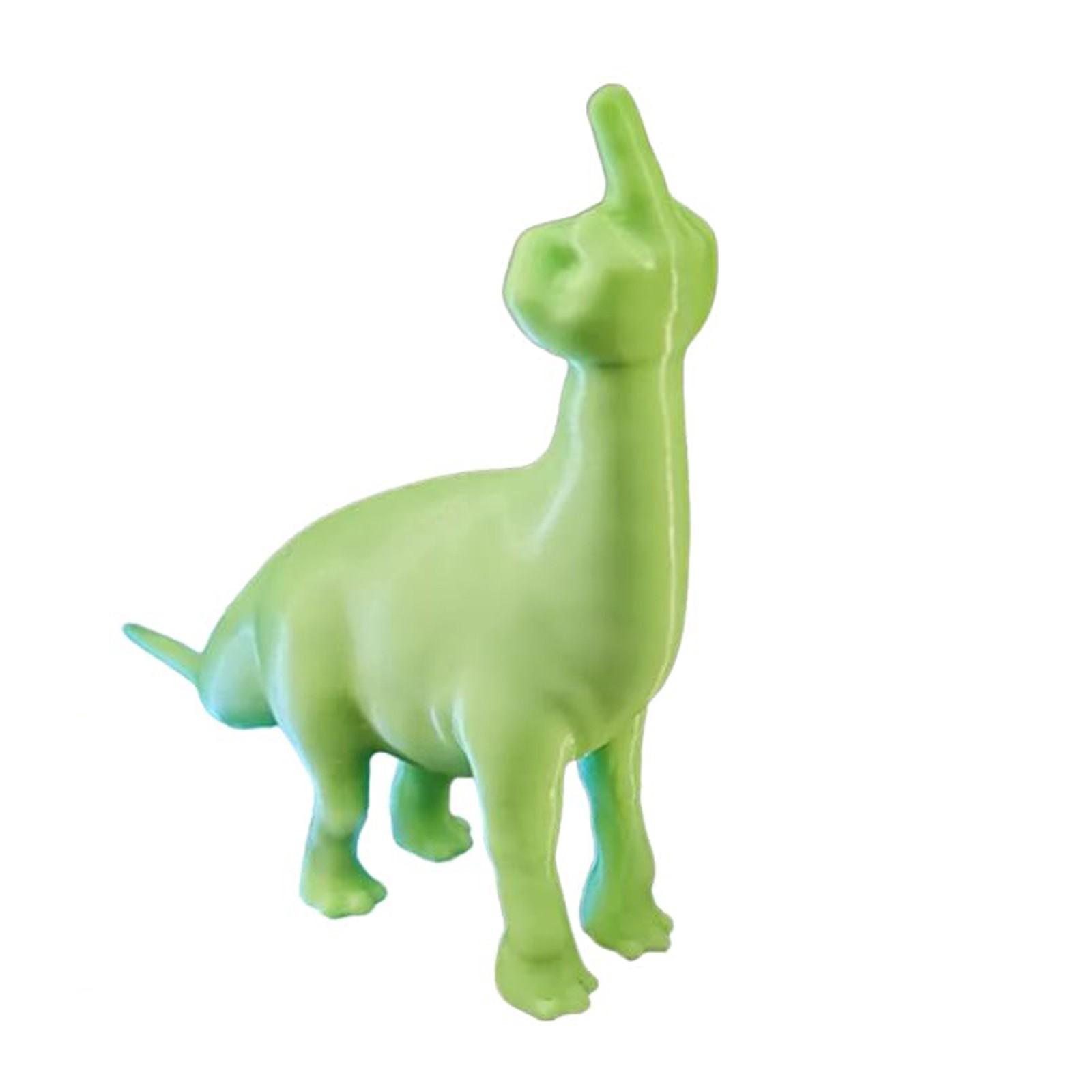 

Dinosaur Sculpture with Raised Middle Finger Office Desk Accessory Unique Desk Ornament Adult Desk Decoration зелёный
