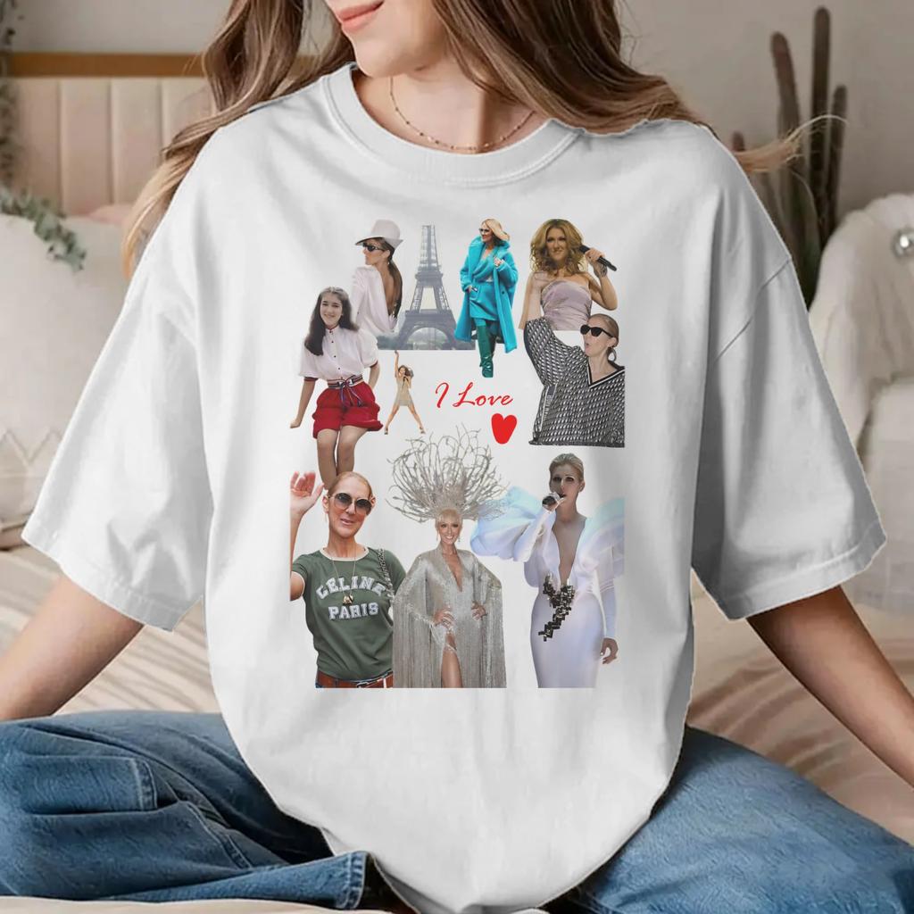 Men Women Celines Dion Siger T Shirt Music Cotton Tops Crazy Short Sleeve O Neck Tees Big Size T-Shirts