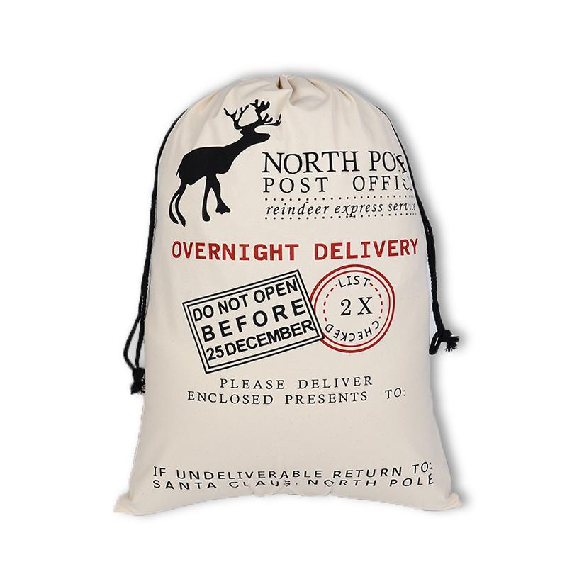 

Красочный подарочный пакет 50*70 см, хлопковый холст, веселый рождественский чулок, Санта, самодельные носки на шнурке для детей, большой размер, держатель, Новый год 50x70cm