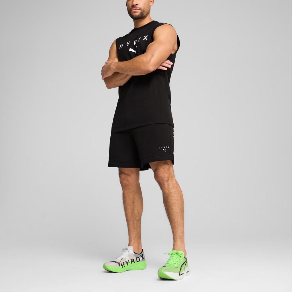 Puma X Hyrox Logo Bequeme Atmungsaktive Weiche Trainingsstrick West Rundhalsausschnitt Herren Oberteile Schwarz 527176-01