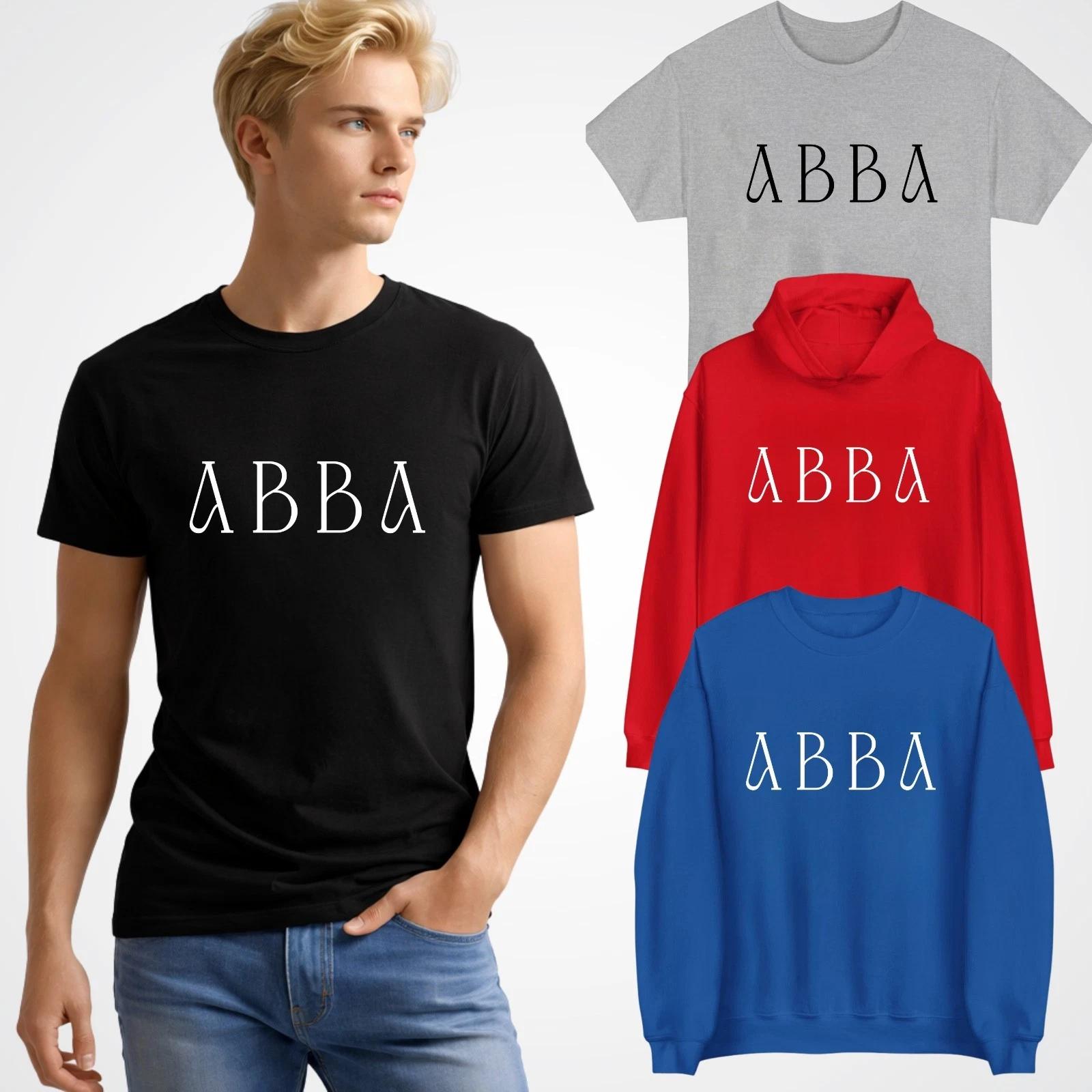 Футболка, Свитшот и Худи в РЕТРО СТИЛЕ с повторяющимся названием ABBA, прикольный подарок с названием L