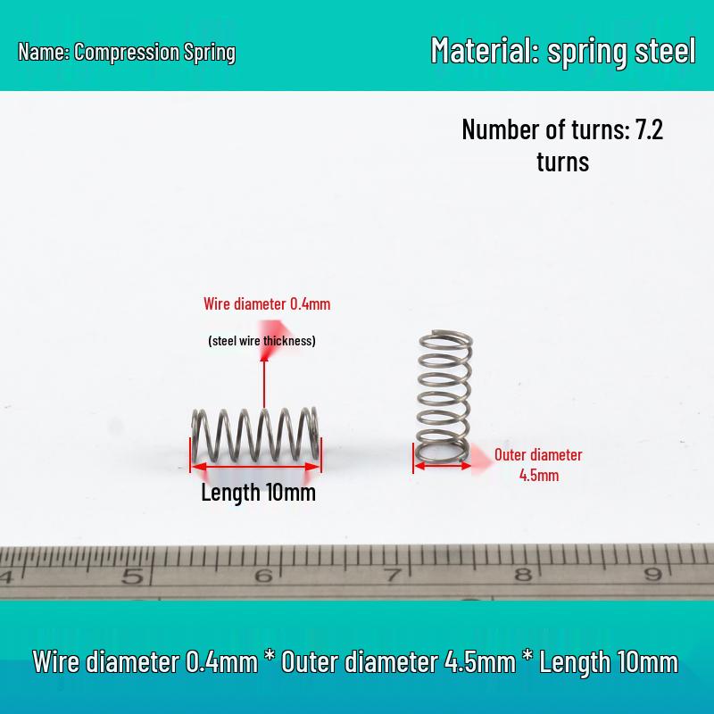 Small Mechanical Compression Spring: 0.4mm Wire, 2-8mm Outer Diameter