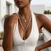 Summer Beach Style Layered Necklace For Women Blue Beaded Ceramic Fish Crab Starfish Shell Pearl Pendant Choker Vacation Jewelry