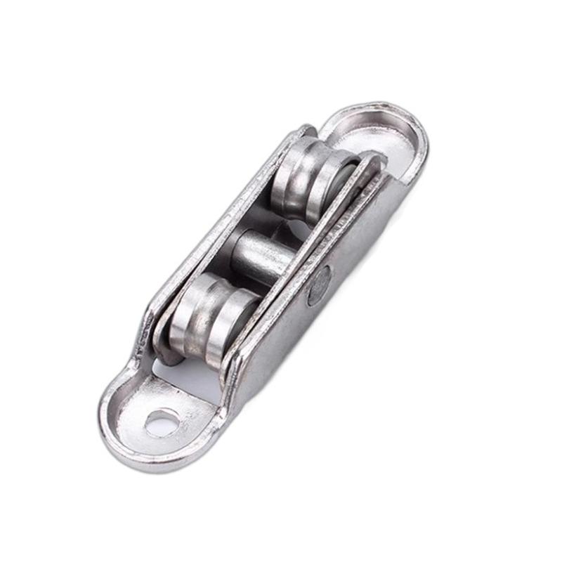 

4Pcs 80/88 Type Flat Groove Double Wheel Zinc Alloy PVC Sliding Window Door Bottom Roller Pulley Hardware Tracks Accessories