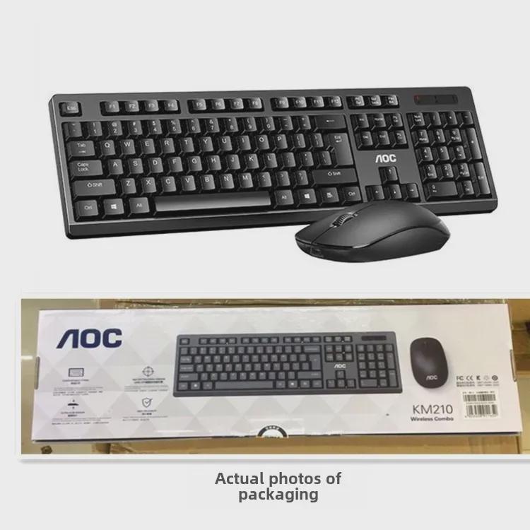 AOC KM210 Silent Waterproof Wireless Mouse & Keyboard Set – Power-Saving for Home & Gaming.