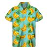 Men Summer Vacation Tropical Plants Pattern Short Sleeves Hawaiian Shirts Button Lapel Aloha Blouse