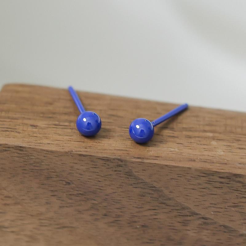 Bioceramic 4MM Bead Mini Stud Earrings For Women Jewelry Allergy Prevention Piercing Ear Hole Accessory