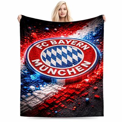 Bayern Munich Logo Flannel Blanket for Bedroom, Living Room, Sofa, and Nap