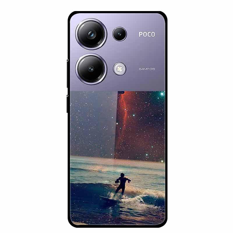 Colorful Aesthetic Tempered Glass Phone Case for Redmi 12 5G & POCO M6 PRO