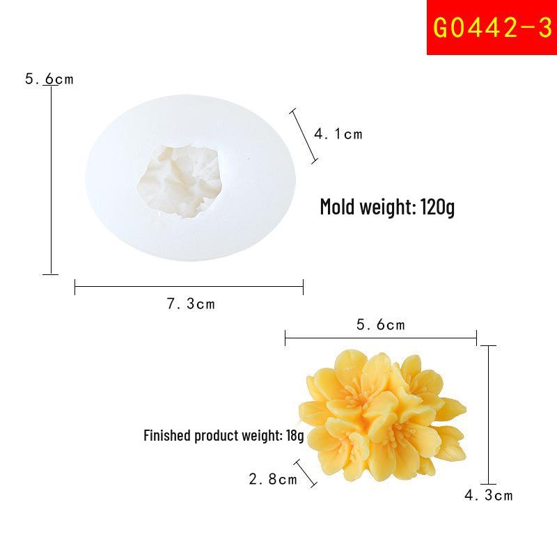 Peony Rose Silicone Candle Mold for Easy Demolding