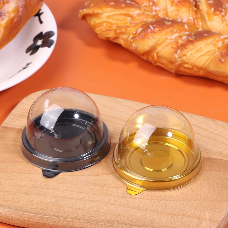 10Pcs Clear Plastic Mini Cupcake Boxes Muffin Pod Dome Container Muffin Boy για Γαμήλια Γενέθλια Διακοσμήσεις ψησίματος