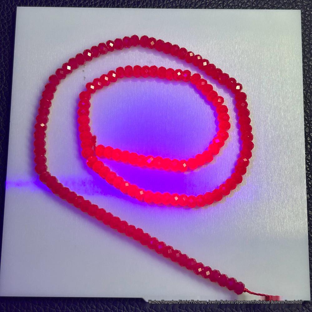 Faceted Glossy Hexagonal Teardrop Rice Beads for DIY Ruby Bracelets