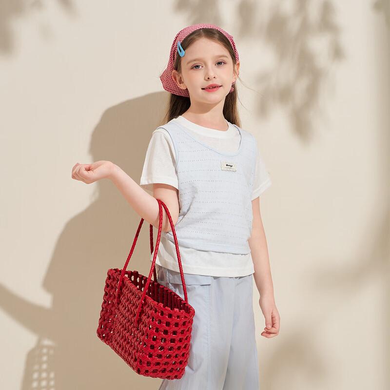 Girls' Fake Two-Piece Short Sleeve T-Shirt