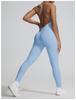 Nahtloser Hochelastischer Yoga-Jumpsuit mit Cross-Back-Design
