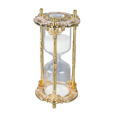 Antique Sand Hourglass Timer Metal Elegant 15 Minutes Decorative Hourglass for Wedding Home Desk