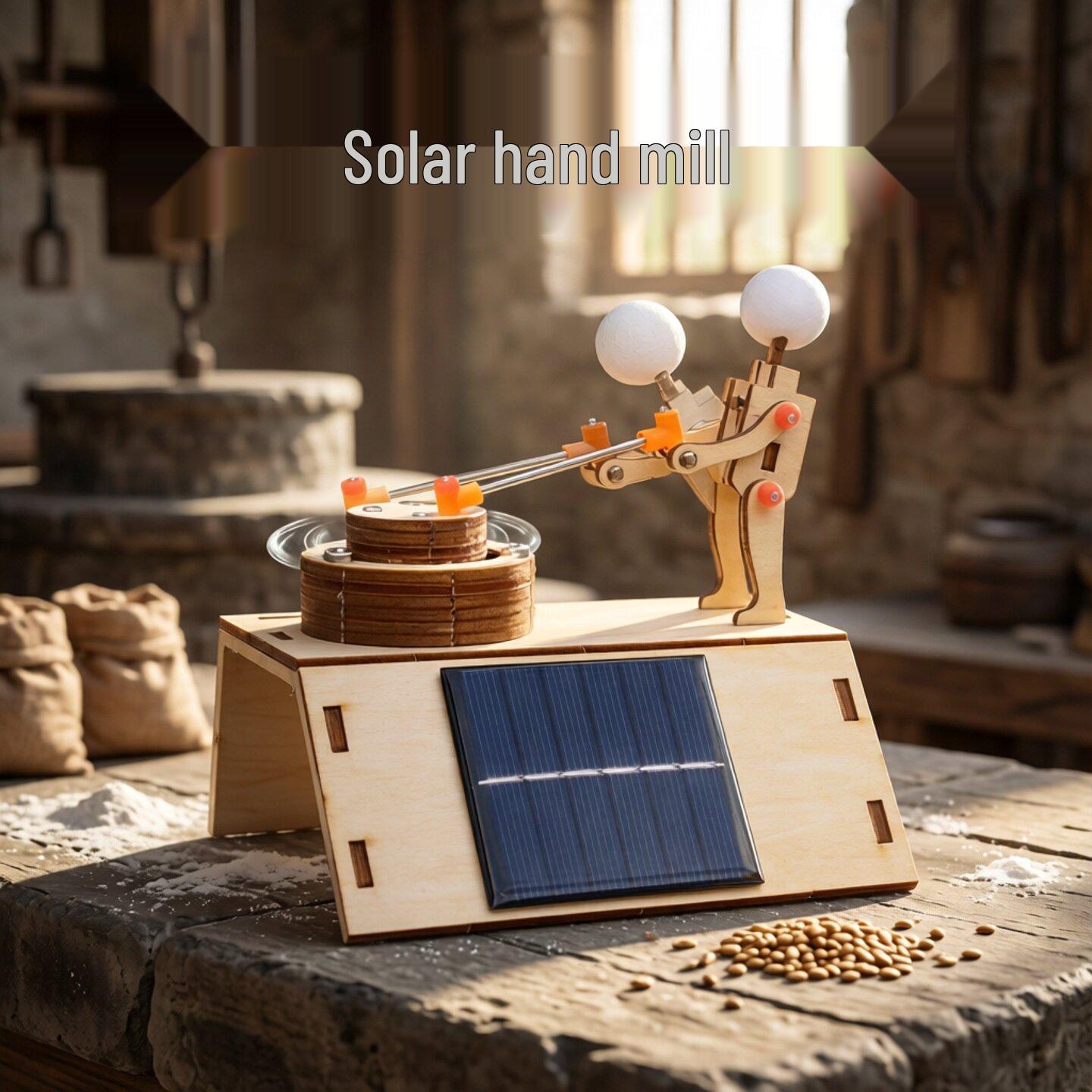 DIY Solar-Powered Mini Mill: Science Experiment Kit for Energy Conversion and Physics Exploration