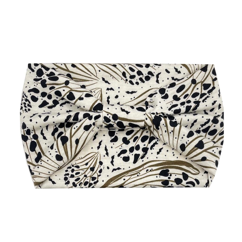 Knot Headband, Color Blocked Pattern Printed Sports Headband, Fashionable Polka Dot Wide Edge Elastic Headband