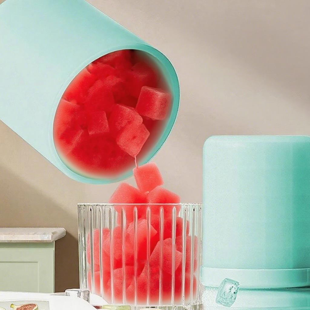 Silicone Ice Cube Molds, Cylinder Ice Cube Maker Cup,Easy Release Ice Cup,Holds to 60 Ice Cubes Portable Ice Bucket Mold