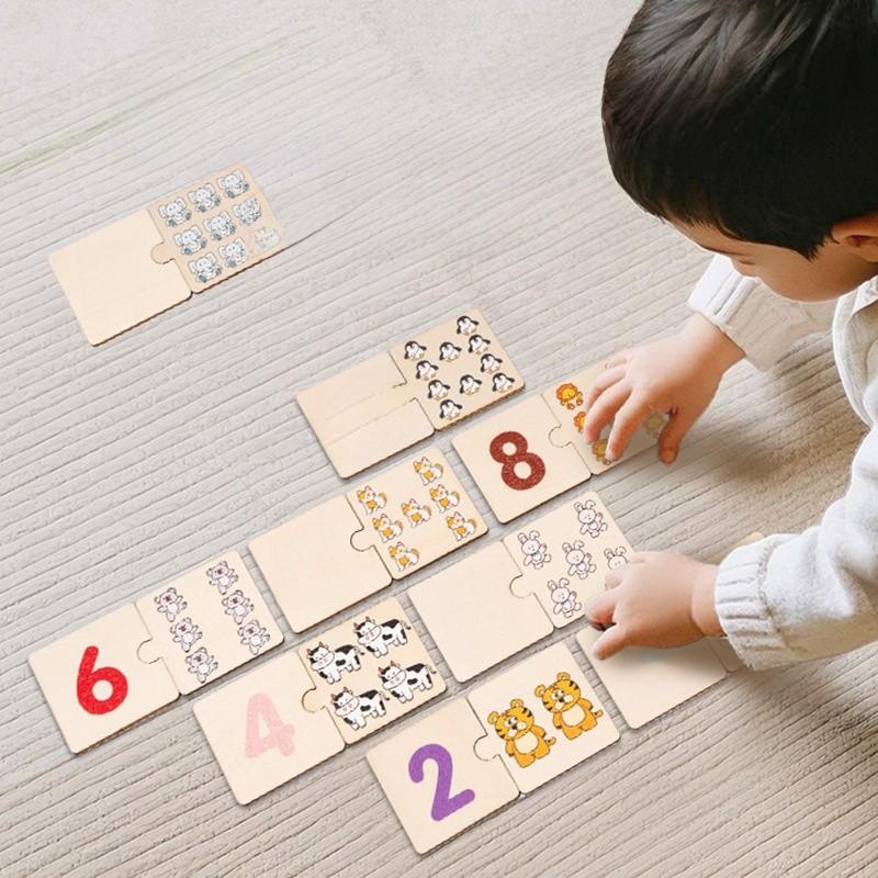 Wooden Number And Letter Matching Cards For Early Learning Kids Educational Toys