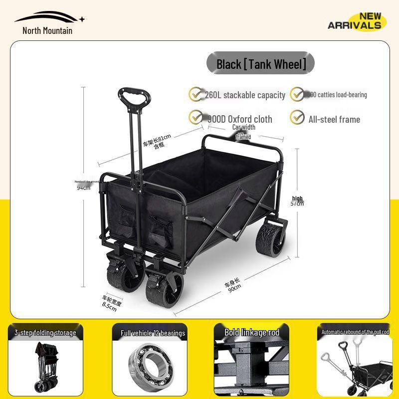Faltbarer Outdoor-Camping-Handwagen und Picknick-Trolley