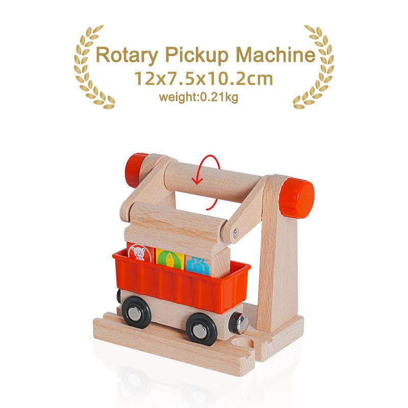 Wooden Track Accessories All Kinds Construction Tower Crane Toys Magnetic Building Compatible with All Brands Wooden Track Toys