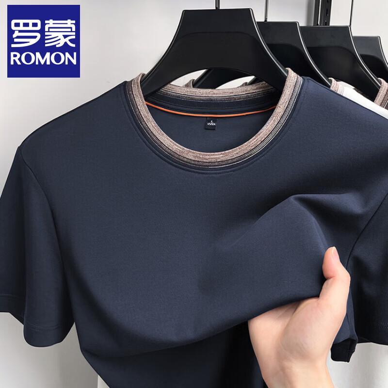 ROMON Men's Casual Round Neck Short Sleeve T-Shirt