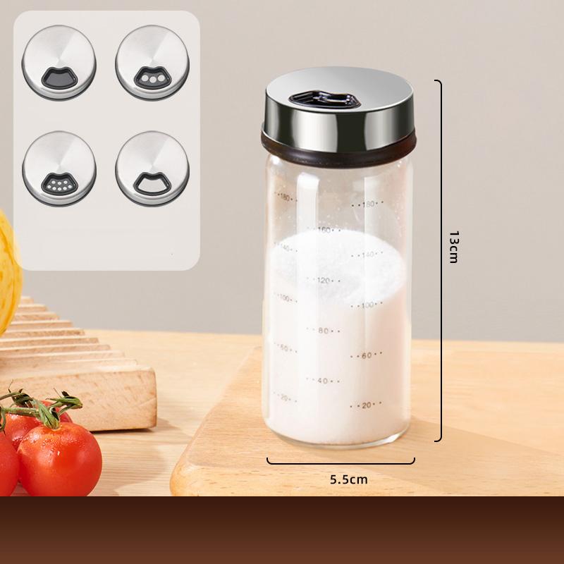 

GIANXI 200ML/500ML High Borosilicate Glass Seasoning Jar Household Transparent Rotating Seasoning Bottle Kitchen Accessories