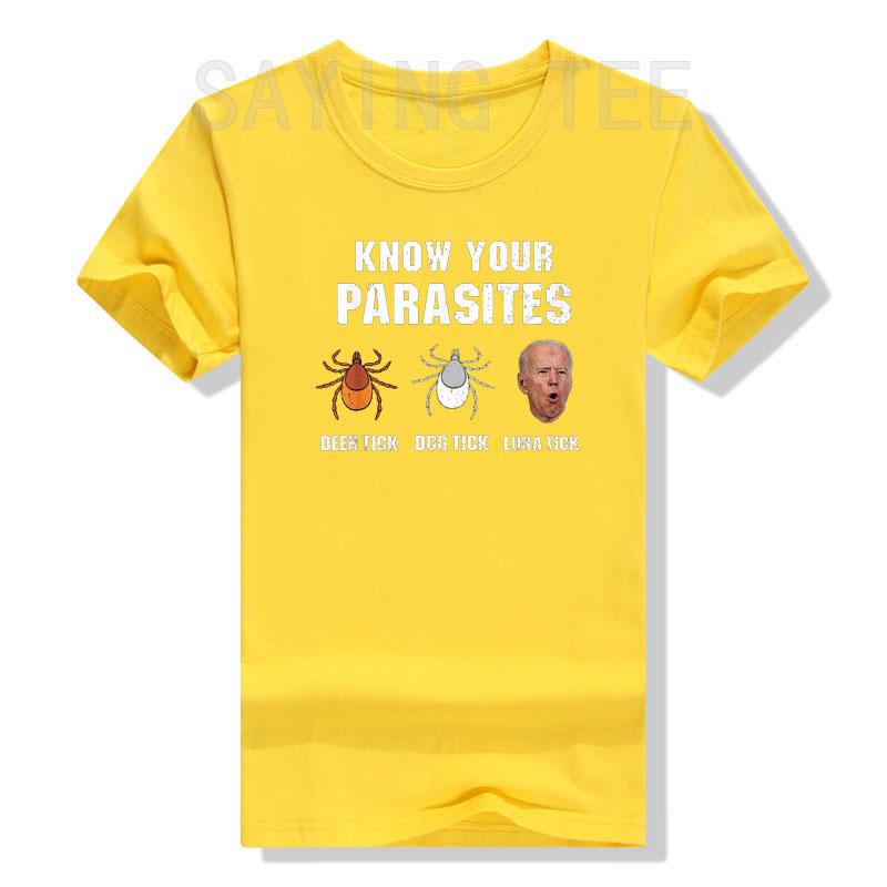 Know Your Parasites Funny Joe Biden TShirt Sarcastic Sayings Quote Jokes Graphic Tee Tops Unisex Clothing Campaign Street Outfit