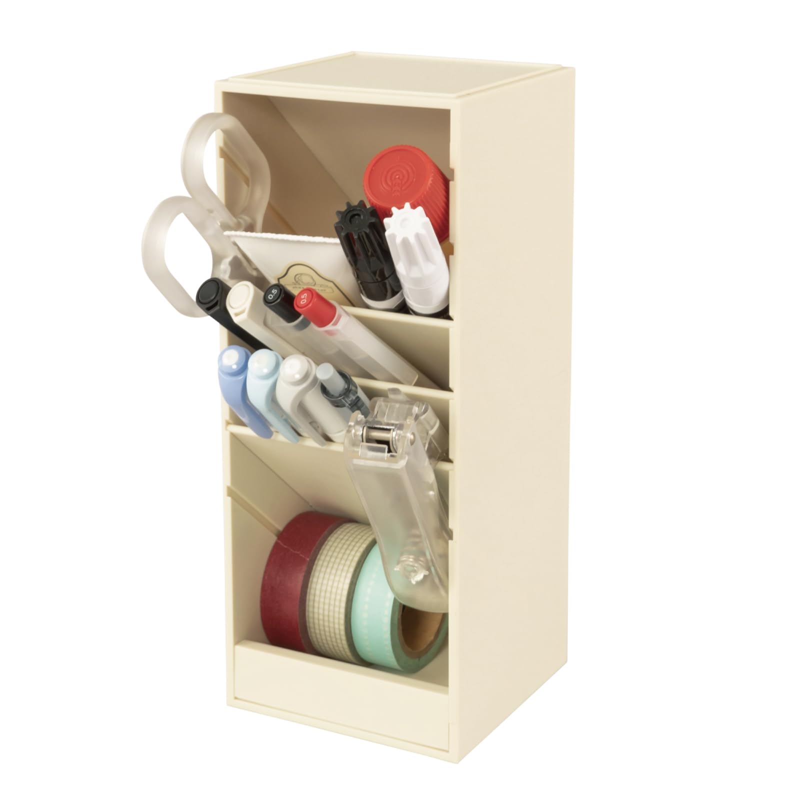 

Carl Office Tools Pen Holder Custom Wide Tool Stand with Adjustable Dividers Ivory TS-012-I слоновая кость