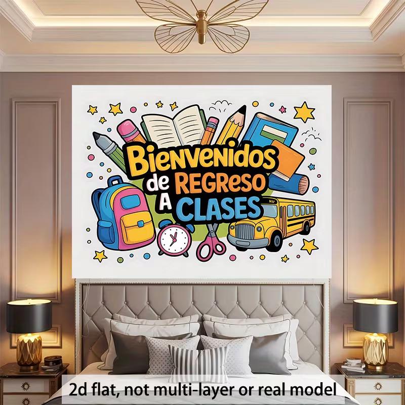 Bienvenidos De Regreso A Clases Backdrop, Spanish Back to School Banner