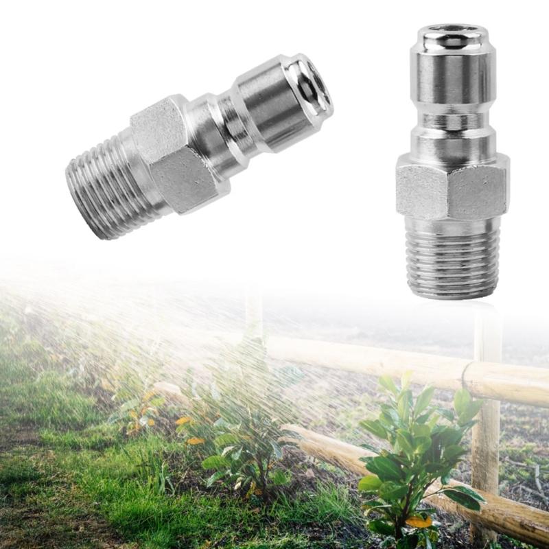 2pcs Pressure Washer Swivel 3/8 Inch NPT Thread High Pressure Washer Fittings 5000PSI Stainless Steel Quick Connector