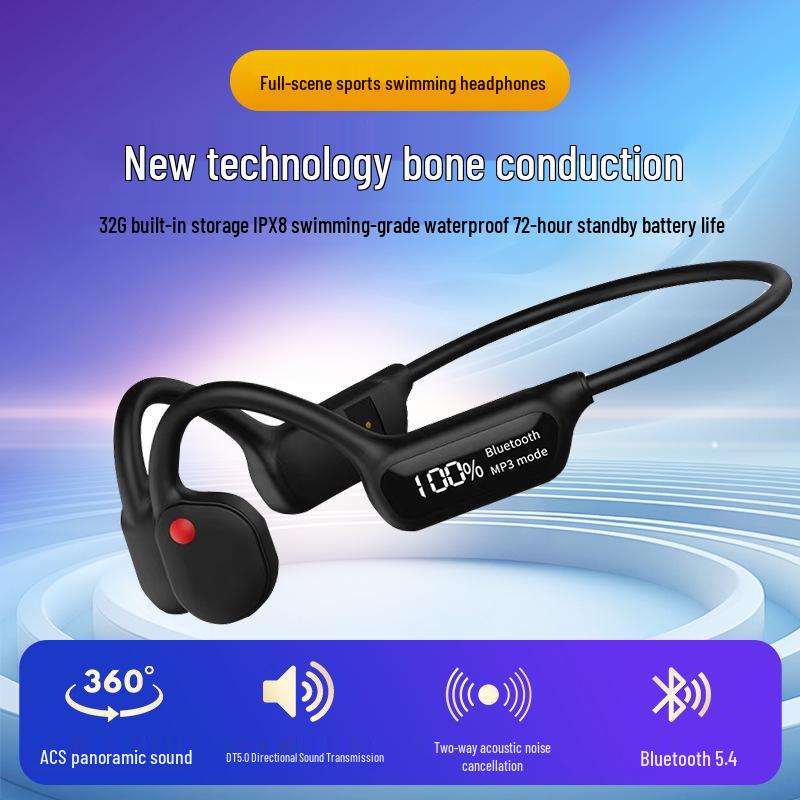X10 Bone Conduction Bluetooth Over-Ear Headphones: Large Battery, Pro Sports & Swimming