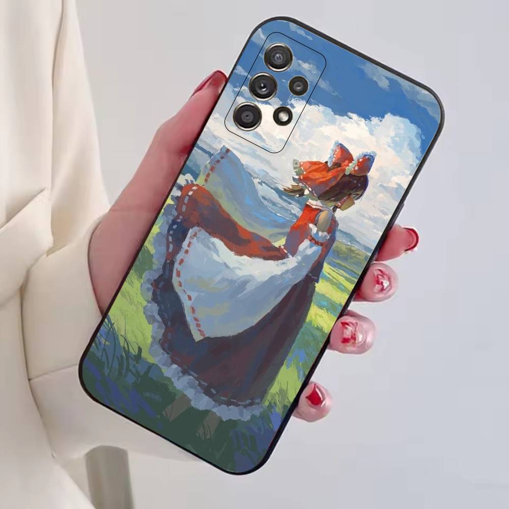 Anime T-TouHou Project Girl Phone Case For Samsung S25,S24,S21,S22,S23,S30,Ultra,S20,Plus,Fe,Lite,Note,10,Black Cover