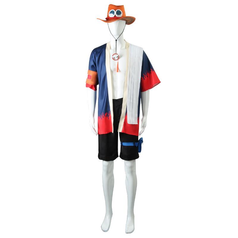 ONE PIECE cos suit fire fist Ace cosplay kimono suit hat two-dimensional cosplay costume