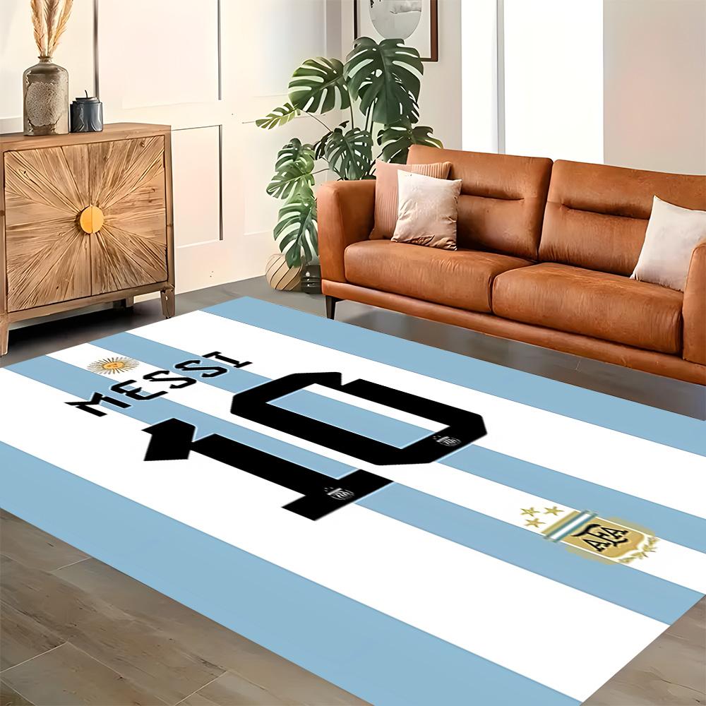 Messi Celebration rug for living rooms, bedrooms, home décor, and as gifts.
