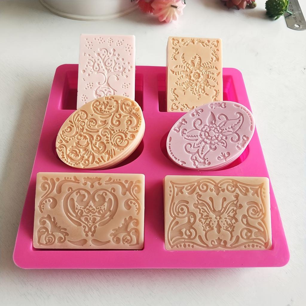 6-Pattern Soap Mold Set - Versatile Designs for Creative Soap Making - Durable & Easy Release Silicone, Oven Safe, Reusable