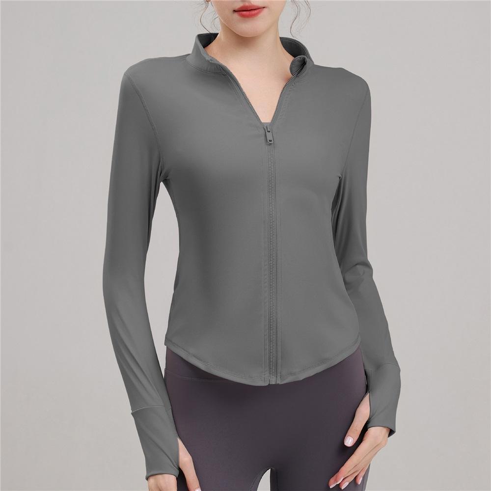 New Fully Zippered Gym Yoga Suit Top For Slimming And Slimming, Quick Drying Running And Cycling Sports Jacket For Women