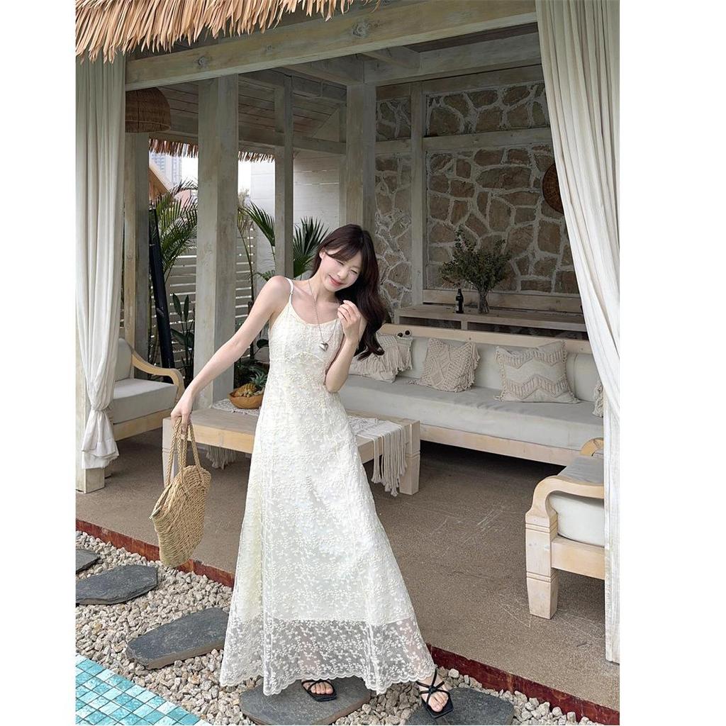 2026 Women's Chic Embroidered Camisole Dress: Sleek Summer Style, Waist-Cinching, Trendy, and Slimming