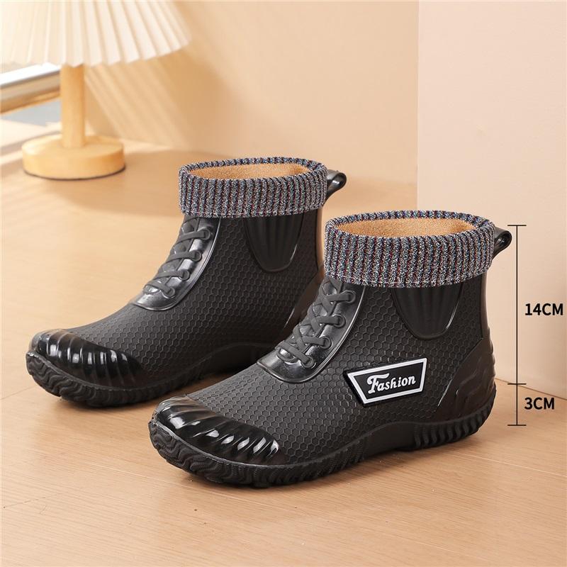 Korean Style Women s Waterproof And Plush Short Rain Boots 36