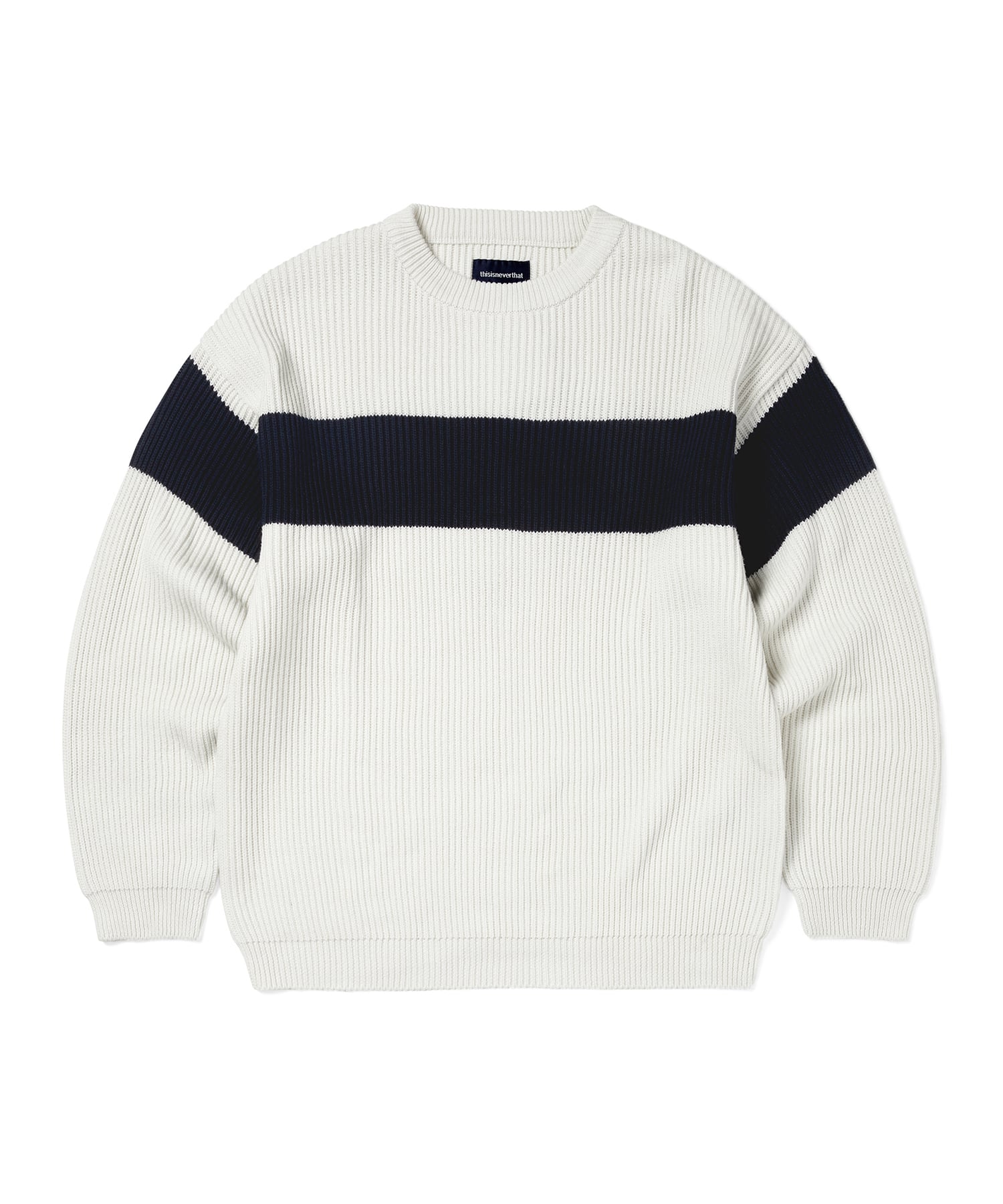 This Is Never That Washed Block Knit Sweater Ivory S