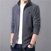 Polar Fleece Jacket Men's Autumn and Winter Stand-up Collar Thickened Casual Solid Color Warm Jacket Jacket Men