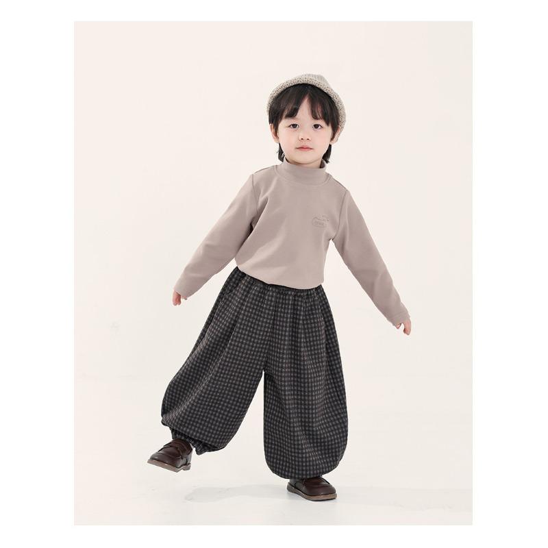 Boys Half Stand Collar Long Sleeve Bottoming Shirt Korean Style Kids Casual Top