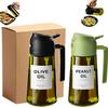 2er-Pack Dunkelgrüne Glas-Olivenölsprüher mit Aufklebern 16oz/470ml BPA-frei Lebensmittelqualität Öl-Zerstäuber, Lichtblockierendes Design Schutzverpackung