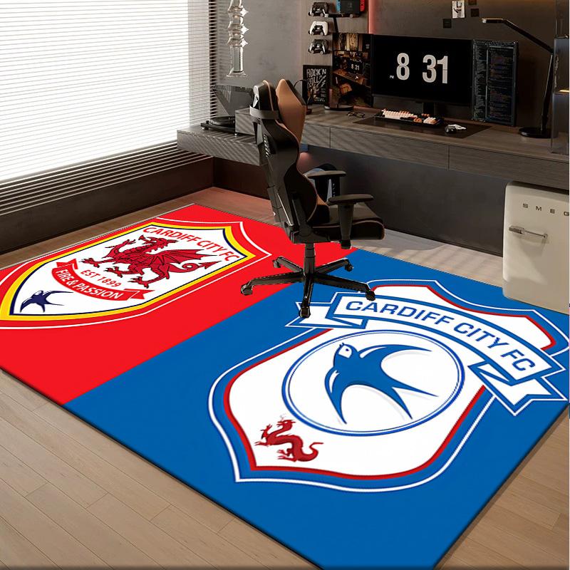 1PC rug Football Club Cardiff Carpet, Chair Rug,Area Rug for Office Bedroom living rooms bedroom, Doormat decor Christmas fan gifts