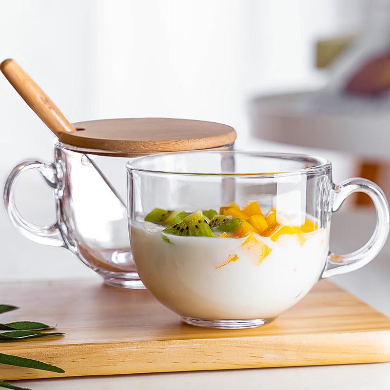 Changbaosen Glas-Frühstückstasse mit großem Fassungsvermögen