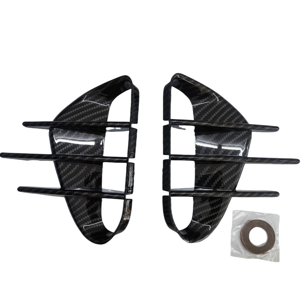 

For KIA Stinger 2017 2018 2024 Bumper Grill Front Bumper Trim Fender Vent Hole Cover Body Kit Carbon Look