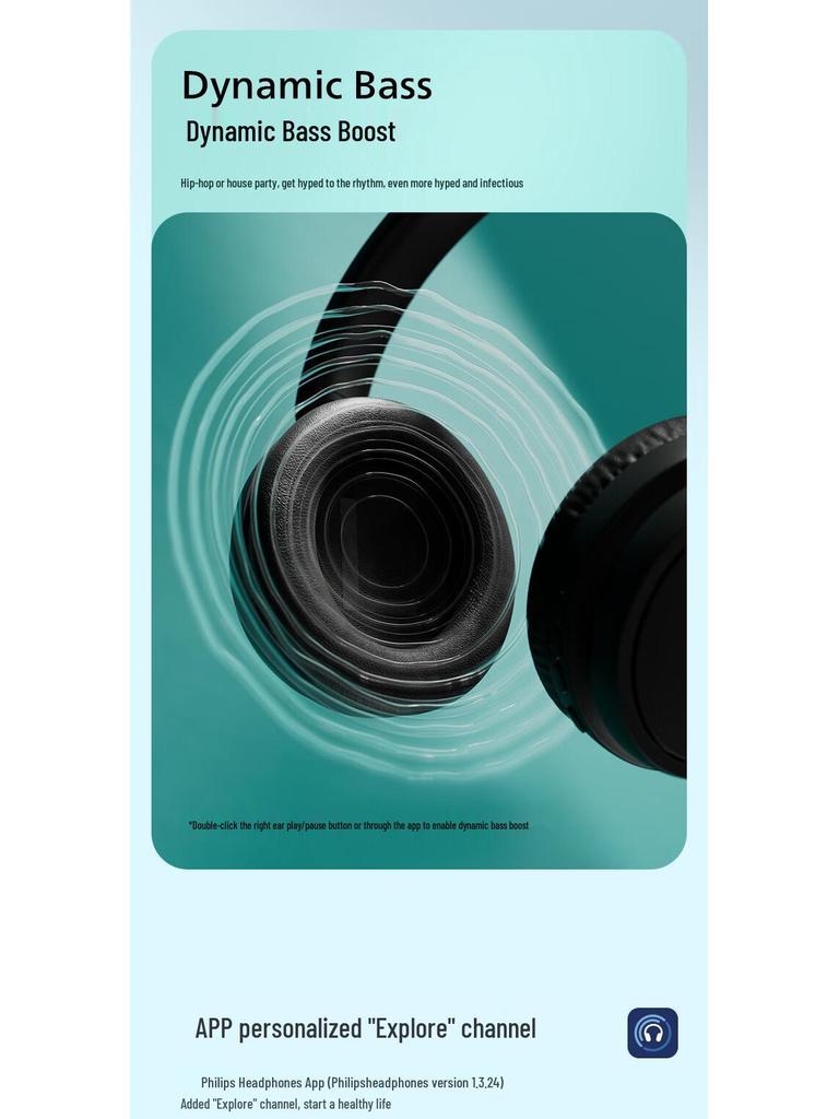 Philips TAH5209 Foldable Over-Ear Bluetooth Headphones for Mobile and Computer