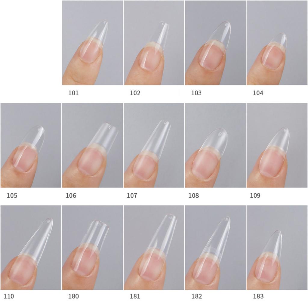 Half Matte False Nail Tips Press on Coffin False Nails Clear Almond Artificial Nails DIY Nail Extensions Manicure Tool