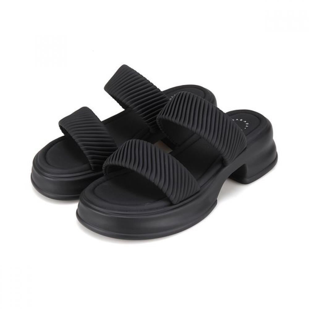 Barbara Women Soft Basic Daily Chunky Mold Sandals 5cm Bbj426 225/01.black